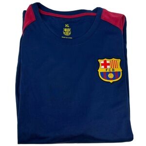 FC Barcelona Men's Shirt Soccer Training Jersey Poly Shirt Navy/Red Size XL